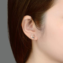 Load image into Gallery viewer, Hamsa Hand Stud Earrings Rose Gold Plated Good Luck Stainless Steel Earrings Stud Set Minimal Earring Style Amulet Christmas Presents for Women Girl Protective Jewelry