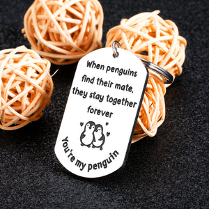 Gifts for Boyfriend Girlfriend Couple Gifts Husband Christmas Gifts Cute Keychain Stocking Stuffers for Wife Anniversary Birthday Romantic Cute Penguin Gifts for Him Her Valentines Day Gifts