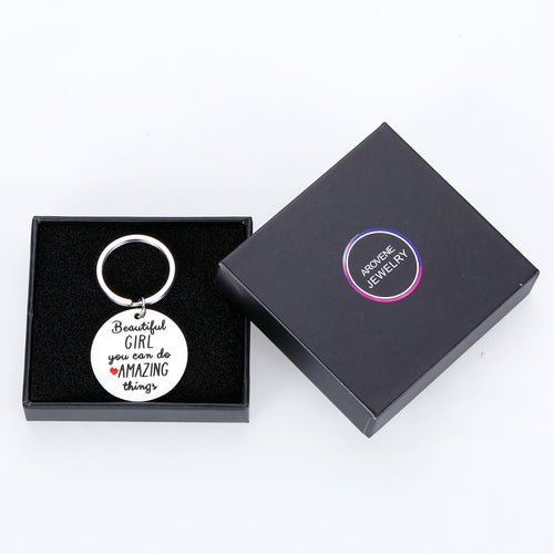 Inspirational Keychain for Women Daughter Best Friends Christmas Birthday Anniversary GIFS for Her Teens Girl BFF Sisters 2021 Graduation Gift from Mom Dad to Little Girls Daughter Key Ring