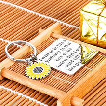 Load image into Gallery viewer, Initial Sunflower Charm Keychain Inspirational Gifts for Women Teen Girls Graduation Birthday Christmas Anniversary Friendship Gifts for BFF coworkers students Spiritual Floral Keyring Jewelry