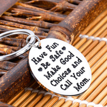 Load image into Gallery viewer, Cute Daughter Son Keychain Birthday Graduation New Driver Gifts for Teen Girl Boy from Mom Christmas Sweet 16 18 Anniversary Teenage Driver Gift from Mother Stepmom to Stepson Stepdaughter keyring