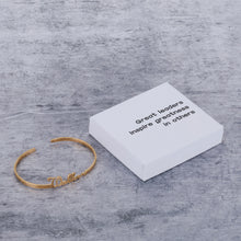 Load image into Gallery viewer, Great leaders inspire greatness in others Personalized Name Bar Bracelet, Stainless Steel Custom Engraved Inspirational Cuff Bangle
