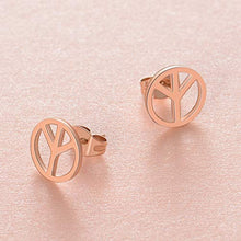 Load image into Gallery viewer, Peace Sign Stud Earrings Stainless Steel Open Round Unisex Post Small Sign Earrings Anti-War Jewelry Christmas Gifts for Women Men
