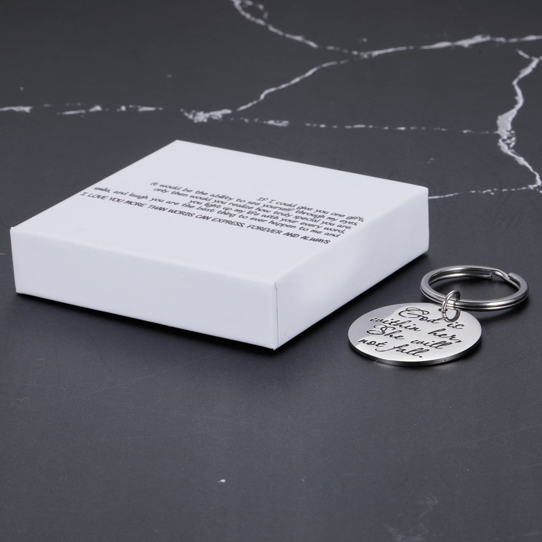 If I could give you one gift, it would be the ability to see yourself through my eyes, only then would you realize how truly special you are Graduation Gifts Bible Verse Daughter Keychain for Women