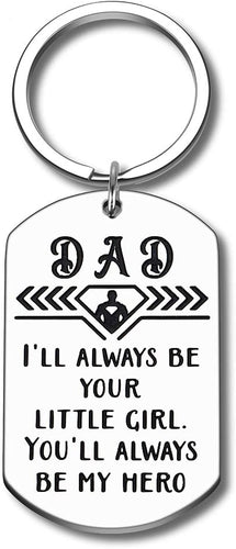 Dad Fathers Day Keychain Gifts from Daughter Best New Dad Daddy Stepdad Father of the Bride Papa Birthday Christmas Wedding Gift