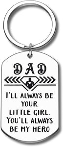 Dad Fathers Day Keychain Gifts from Daughter Best New Dad Daddy Stepdad Father of the Bride Papa Birthday Christmas Wedding Gift