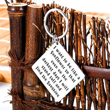 Load image into Gallery viewer, Initial Sunflower Charm Keychain Inspirational Gifts for Women Teen Girls Graduation Birthday Christmas Anniversary Friendship Gifts for BFF coworkers students Spiritual Floral Keyring Jewelry