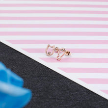 Load image into Gallery viewer, Delicate Cat and Fish Stud Earrings Fashion Dainty Cute Cubic Zirconia Ear Stud Stainless Steel Rose Gold Animal Earring Jewelry Christmas Gifts for Women
