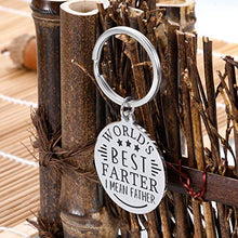 Load image into Gallery viewer, Funny Fathers Day Gifts for Dad Christmas Birthday Father in Law Papa Step Dad Gifts Husband from Kids Wife Daddy Keychain World&#39;s Best Farter I Mean Father
