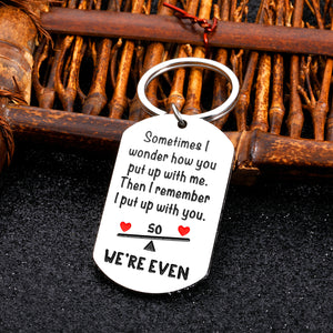 Funny Gifts for Boyfriend Husband 1 Year Anniversary Valentines Gift for Him Her Christmas Gifts for Girlfriend Wife Keychain for Boyfriend Stocking Stuffers for Men Women Cute Gifts for Couples