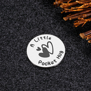 Pocket Hug Token Coin Gifts for Boyfriend Girlfriend Stocking Stuffers for Men Women Gifts for Teenage Girls Mom gifts from Daughters Christmas Presents for Teens Boys Husband Birthday Valentine Gift