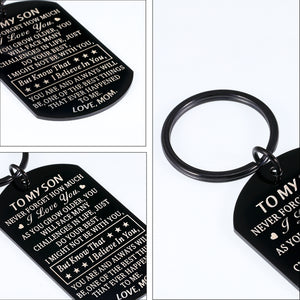 Birthday Christmas Gifts for Son from Mom to My Son Inspirational Keychain Graduation Valentine's Day Back to School Gifts for Teen Boys Him Men Son in Law Stepson Son Gift Stocking Stuffer