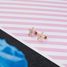 Load image into Gallery viewer, Star Stud Earring Cubic Zirconia Stainless Steel Lucky Star Stud Women Dainty Rose Gold Minimalist Earring Christmas Jewelry Gift for Women