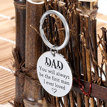 Load image into Gallery viewer, Fathers Day Keychain Dad Birthday Christmas Mens Gifts from Son Daughter Kids to Papa Daddy Step Father of the Bride Groom