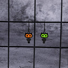 Load image into Gallery viewer, Cute Owl Bird Hook Earrings Halloween Christmas Earrings Gifs Delicate Fashion Black Owl Hook Dangle Tassel Drop Earring Animal Owl Lovers Jewelry Christmas Gifs for Women