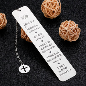 Inspirational Gifts Christian Bookmark for Men Women Birthday Christmas Easter Baptism Religious Gift for Girls Teens Female Book Lover VBS Graduation Cross Bible Church Bookmark for Him Her