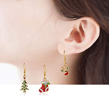 Load image into Gallery viewer, Christmas Earrings Set Small Cute Christmas Tree Stocking Stuffer Boots Red Deer Dangle Hook Holiday Jewelry Earrings Gift Christmas for Women Kids Boys Girls