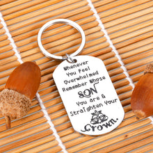 Load image into Gallery viewer, Inspirational Keychain to My Son Gift from Mom Encouragement Graduation Gift for College Student Teen Boys Step Son Birthday Christmas Stocking Stuffers Gifts for Kids from Mommy Stepmom Keyring