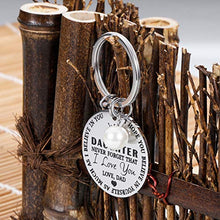 Load image into Gallery viewer, to My Daughter Keychain Dad to Daughter Inspirational Gifts Never Forget That I Love You Forever Birthday Christmas Valentine Graduation Gifts