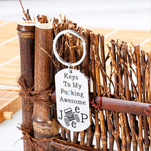 Load image into Gallery viewer, Jep Lover Gifts for Men Women Husband Wife Boyfriend Keys to My Awesome Jep Accessory Keychain Jeepsy Soul Enthusiast Birthday Christmas Anniversary Presents for Him Her Daughter Son Keyring