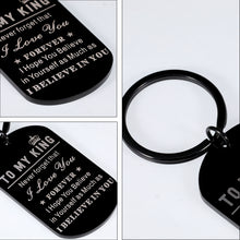 Load image into Gallery viewer, Birthday Christmas Gifts for Boyfriend Husband Valentines Day Gift for Him Men Anniversary Keychain for Hubby Fiance from Wife Gift For Husband I Love You To My King Key Ring Romantic Keepsake