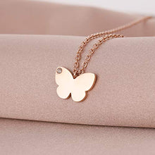 Load image into Gallery viewer, Butterfly Necklace for Women Minimalist Exquisite Cubic Zirconia Pendant Adjustable Chain Christmas Gift for Girl Jewelry Meaningful Gift Dainty Necklace