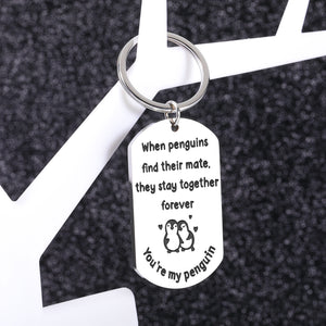 Gifts for Boyfriend Girlfriend Couple Gifts Husband Christmas Gifts Cute Keychain Stocking Stuffers for Wife Anniversary Birthday Romantic Cute Penguin Gifts for Him Her Valentines Day Gifts