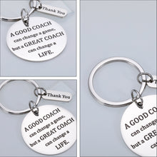 Load image into Gallery viewer, Cheer Coach Keychains Appreciation Christmas Birthday Gifts for Women Men Coach Sports Thank You Gifts for Cheerleading Volleyball Soccer Basketball Swim Gymnastics Tennis Coaches Retirement Gifts