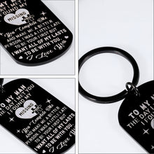 Load image into Gallery viewer, To My Man Keychain Christmas Anniversary Gift To Husband Men Valentines Day Gift for Fiance Boyfriend From Girlfriend Wife I Love You Gifts For Husband Birthday Keychain Romantic Gift For Him