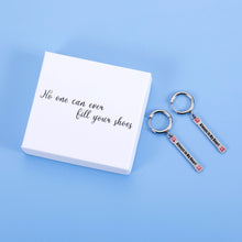 Load image into Gallery viewer, No one can ever fill your shoes Stainless Steel Bling diamond  Vertical Bar Dangle Earrings Christmas Birthday Gifts for Women Girls Best Friend Girlfriend Wife