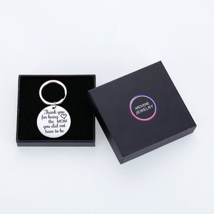 Mothers Day Keychain Gifs for Stepmom New Mom from Step Daughter Son Birthday Wedding Anniversary Valentine for Mommy Mother of the Groom Appreciation Adoptive Gifs for Mom From Kids Keyring Jewelry