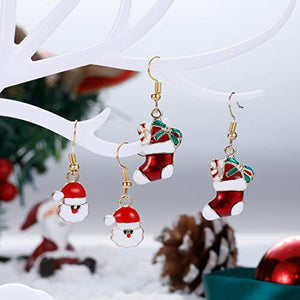 Christmas Earrings Set Holiday Jewelry Gifts Cute Small Christmas Boots Snowman Santa Claus Drop Dangle Hook Earrings for WomenChristmas Earrings Set Holiday Jewelry Gifts Cute Small Christmas Boots Snowman Santa Claus Drop Dangle Hook Earrings for Women