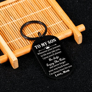 Back to School Gifts for Kids Son from Mom Encouragement Gifts for Men 16th 18th 21st Birthday Inspirational Keychain for Boys Stepson Christmas Graduation Wedding Gifts for Him Child