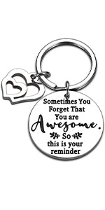 Inspirational Encouragement Keychain Graduation Anniversary Birthday Family Presents for Son Daughter You are Braver Than You Believe Stronger Keyring Christmas Presents for Women Men Teen Girls