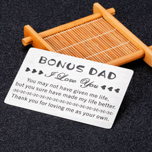 Load image into Gallery viewer, Wallet Card Inserts from Daughter Son Dda Christmas Gifts Bonus Dad Gifts for Bonus Dad Stepdad Metal Wallet Insert Card Birthday Christmas Thanksgiving Appreciation Father-in-Law Day Daddy Key Ring