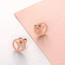Load image into Gallery viewer, Peace Sign Stud Earrings Stainless Steel Open Round Unisex Post Small Sign Earrings Anti-War Jewelry Christmas Gifts for Women Men