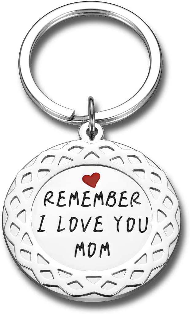 Cute Mothers Day Gifts from Daughter Son Remember I Love You Mom Keychain Birthday Valentine's Day Christmas Presents for New Mom Step Mom Mother in Law