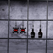 Load image into Gallery viewer, Black Funny Hook Earring Set Halloween Earrings Ghost Dangle Skull Drop Wizard Bottle Ear Stud Earrings Jewelry Christmas Gifs for Women