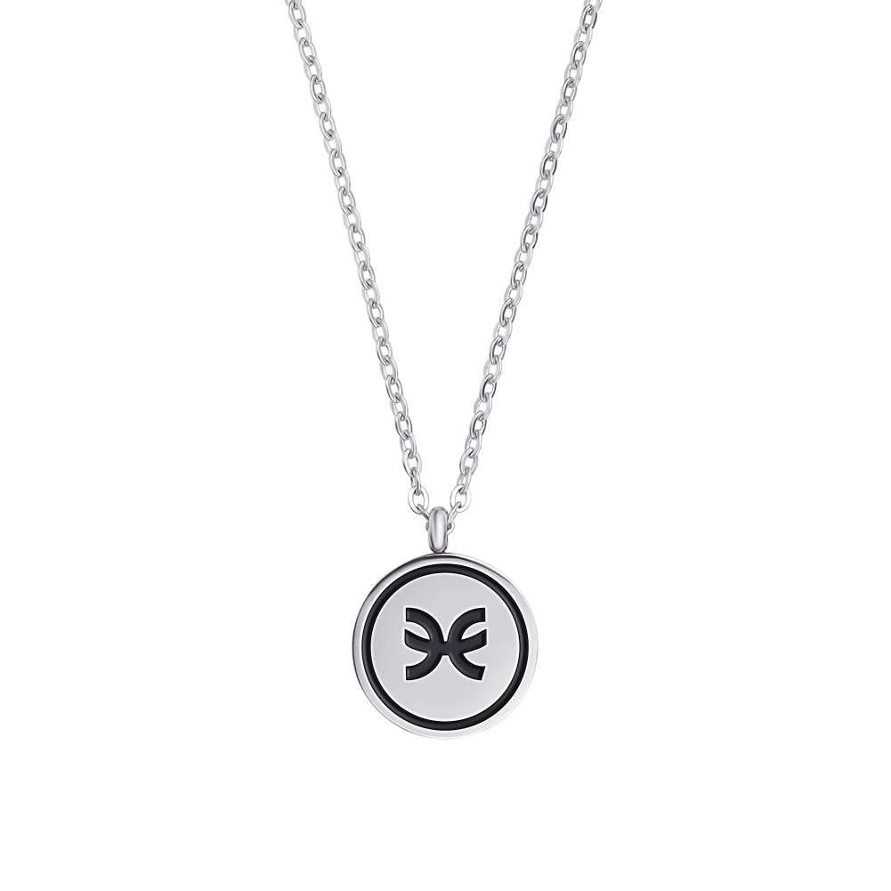Pisces Zodiac Necklace Star Birth Sign Necklace Gifts Horoscope Necklace Silver Tone 16