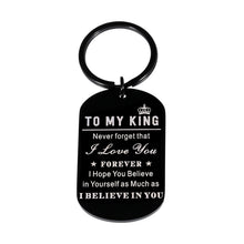 Load image into Gallery viewer, Birthday Christmas Gifts for Boyfriend Husband Valentines Day Gift for Him Men Anniversary Keychain for Hubby Fiance from Wife Gift For Husband I Love You To My King Key Ring Romantic Keepsake