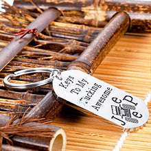 Load image into Gallery viewer, Jep Lover Gifts for Men Women Husband Wife Boyfriend Keys to My Awesome Jep Accessory Keychain Jeepsy Soul Enthusiast Birthday Christmas Anniversary Presents for Him Her Daughter Son Keyring