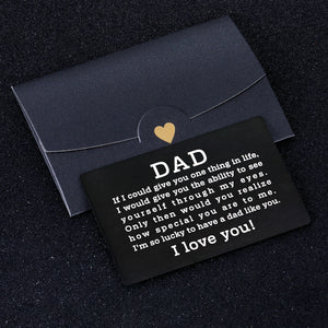 Father’s Day Gifts from Son Daughter Kids Engraved Wallet Insert Card Dad Birthday Gifts from Mom Wife Step Dad Gift Ideas Stainless Metal Card Insert for Him Papa Grandpa Thansginving Day Christmas Gifts for Men
