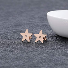 Load image into Gallery viewer, Star Stud Earring Cubic Zirconia Stainless Steel Lucky Star Stud Women Dainty Rose Gold Minimalist Earring Christmas Jewelry Gift for Women