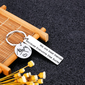 Funny Best Friend Keychain Birthday Gifts for Friends BFF Soulmates Companion Friendship Gifts Brother Sister Keychains for Friends Female Women Men Christmas Valentine Graduation Stocking Stuffers