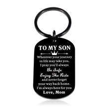 Load image into Gallery viewer, Back to School Gifts for Kids Son from Mom Encouragement Gifts for Men 16th 18th 21st Birthday Inspirational Keychain for Boys Stepson Christmas Graduation Wedding Gifts for Him Child