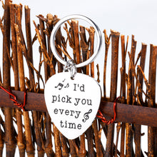 Load image into Gallery viewer, Guitar Pick Gifts for Music Lover Keychain for Music Stuff Musician Unique Fathers’ Day Gift for Boyfriend Husband Son Dad I’d Pick You Guitar Accessories Present for Christmas Valentines Day