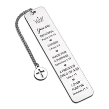 Load image into Gallery viewer, Inspirational Gifts Christian Bookmark for Men Women Birthday Christmas Easter Baptism Religious Gift for Girls Teens Female Book Lover VBS Graduation Cross Bible Church Bookmark for Him Her