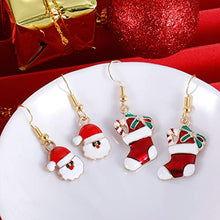 Load image into Gallery viewer, Christmas Earrings Set Holiday Jewelry Gifts Cute Small Christmas Boots Snowman Santa Claus Drop Dangle Hook Earrings for WomenChristmas Earrings Set Holiday Jewelry Gifts Cute Small Christmas Boots Snowman Santa Claus Drop Dangle Hook Earrings for Women