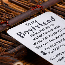 Load image into Gallery viewer, Valentines Day Boyfriend Wallet Insert Card Birthday Anniversary I Love You Gifts from Girlfriend Christmas Wedding Romantic Gifts for Him Fiance Stocking Stuffers Love Note Cards for Men Adult