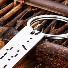 Load image into Gallery viewer, Unique Morse Code I Love You Keychain for Boyfriend Husband Girlfriend Wife Anniversary Wedding Valentines Christmas Birthday Couple Gifts for Him Her Best Friend Fiance Groom Bride